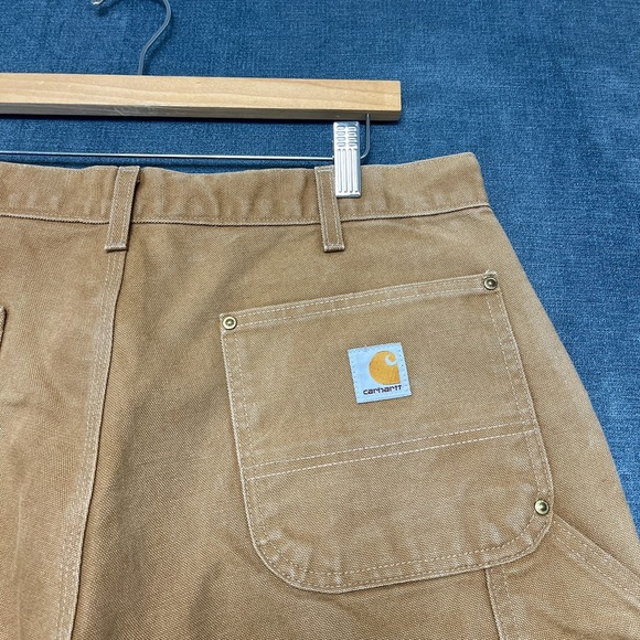VTG USA Made Double Knee Carhartt Pants Mens 38x30 Brown Straight Leg - Picture 5 of 16
